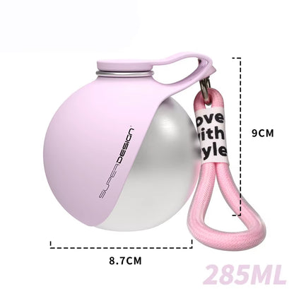 Portable Dog Water Bottle for Small Dogs Leak-Proof & Compact Dog Travel Water Bottle -Stainless Steel Bottle & Silicone Bowl