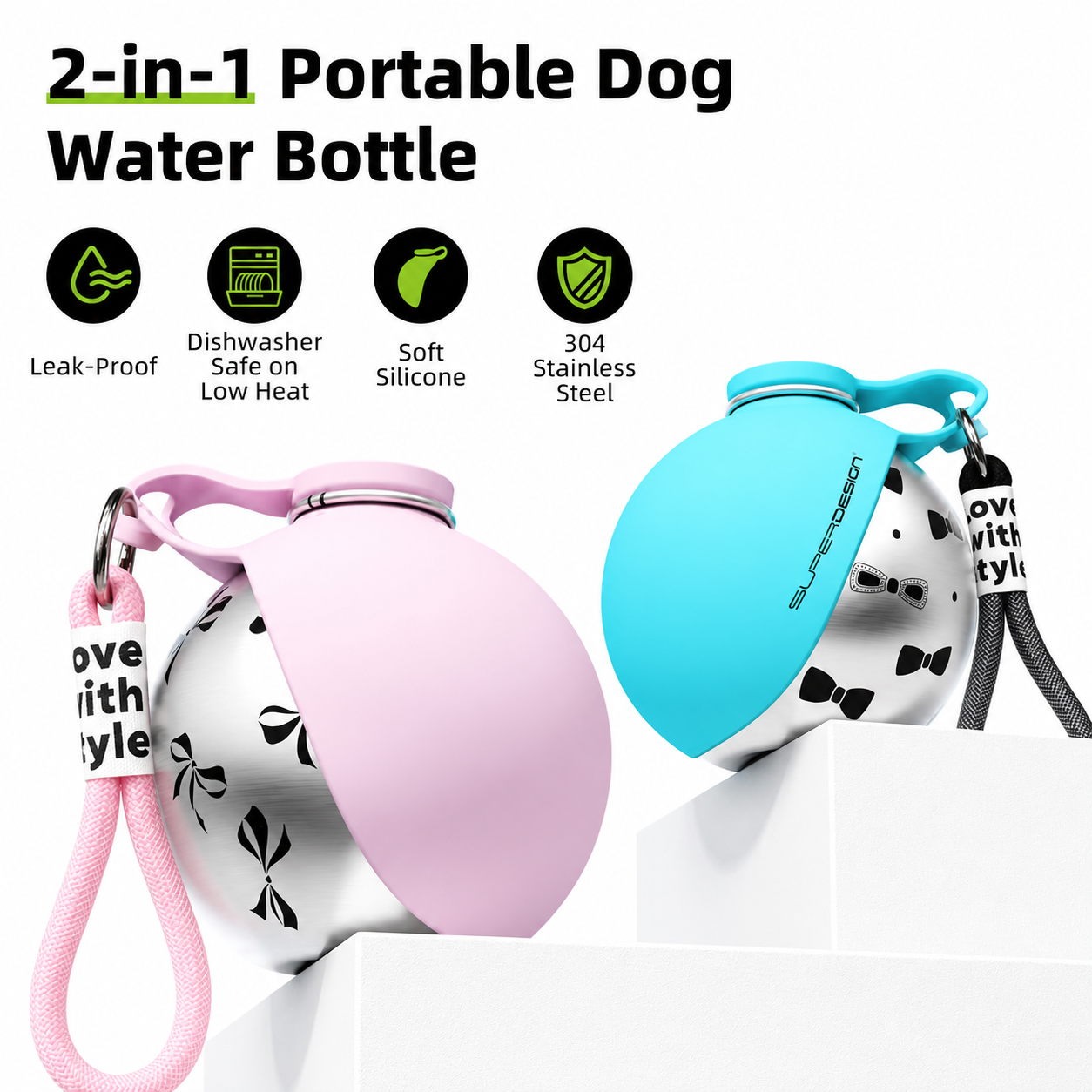WOFPACK® Portable Stainless Steel Dog Water Bottle